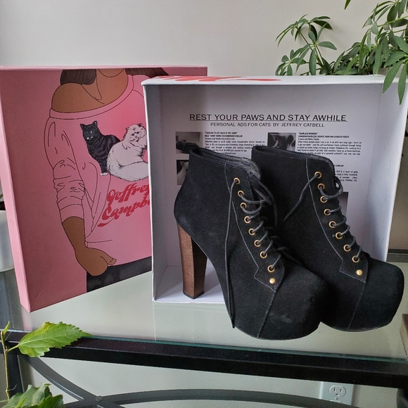 Jeffrey Campbell black suede boots us size 7 - Picture 5 of 6